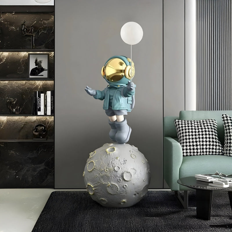 Large Galactic Blue Astronaut Glow Balloon Moonwalk Sculpture - 140cm