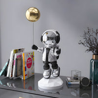 Small Lunar Silver Astronaut Balloon Sculpture - 55cm thumbnail 2