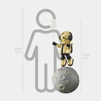Large Celestial Gold Astronaut Balloon Moonwalk Sculpture - 140cm thumbnail 2