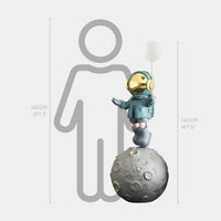 Large Galactic Blue Astronaut Glow Balloon Moonwalk Sculpture - 140cm thumbnail 2