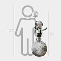 Large Lunar Silver Astronaut Balloon Moonwalk Sculpture - 140cm thumbnail 2