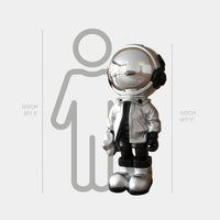 Large Lunar Silver Astronaut Beats Sculpture - 150cm thumbnail 2