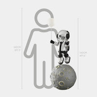 Large Lunar Silver Astronaut Glow Balloon Moonwalk Sculpture - 140cm thumbnail 2