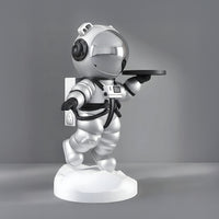Medium Astral Silver Astronaut Bear Butler Sculpture - 90cm thumbnail 1