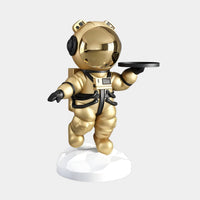 Medium Celestial Gold Astronaut Bear Butler Sculpture - 90cm thumbnail 2