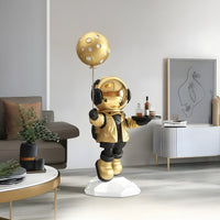 Medium Celestial Gold Astronaut Butler Balloon Sculpture - 80cm thumbnail 1