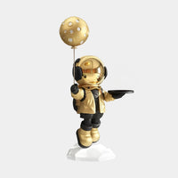 Medium Celestial Gold Astronaut Butler Balloon Sculpture - 80cm thumbnail 2