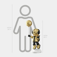 Medium Celestial Gold Astronaut Moon Balloon Sculpture - 110cm thumbnail 2