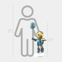 Medium Galactic Blue Astronaut Butler Balloon Sculpture - 110cm thumbnail 2