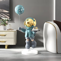 Medium Galactic Blue Astronaut Butler Balloon Sculpture - 80cm thumbnail 1