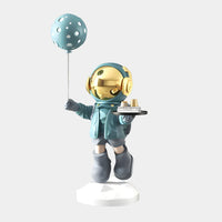 Medium Galactic Blue Astronaut Butler Balloon Sculpture - 80cm thumbnail 2