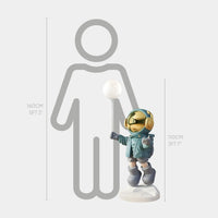 Medium Galactic Blue Astronaut Glow Balloon Sculpture - 110cm thumbnail 2