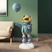 Medium Galactic Blue Astronaut Moon Balloon Sculpture - 110cm thumbnail 1