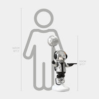Medium Lunar Silver Astronaut Butler Balloon Sculpture - 110cm thumbnail 2