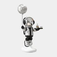 Medium Lunar Silver Astronaut Butler Balloon Sculpture - 80cm thumbnail 2