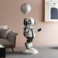 Medium Lunar Silver Astronaut Moon Balloon Sculpture - 110cm thumbnail 1