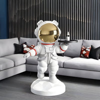 Medium Nova White Astronaut Bear Butler Sculpture - 90cm thumbnail 1