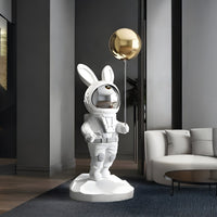 Medium White Astronaut Floppy Bunny Balloon Sculpture - 106cm thumbnail 1