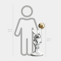 Medium White Astronaut Floppy Bunny Balloon Sculpture - 106cm thumbnail 2