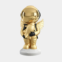 Small Celestial Gold Astronaut Angel Rocket Sculpture - 75cm thumbnail 2