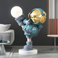 Small Galactic Blue Astronaut Glow Kick Sculpture - 70cm thumbnail 1