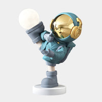 Small Galactic Blue Astronaut Glow Kick Sculpture - 70cm thumbnail 2